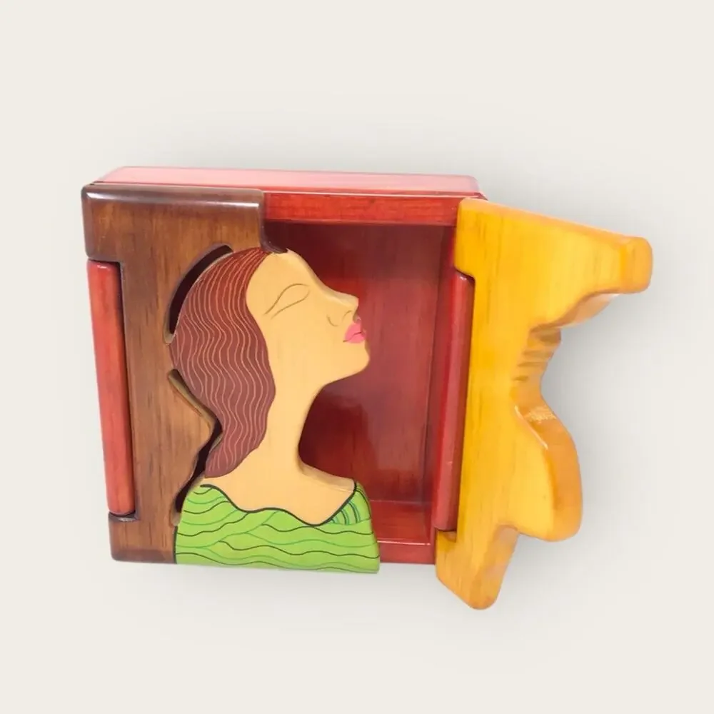 Hand Crafted Wooden Organica Funcionarte Jewelry Box Stash Trinket Box